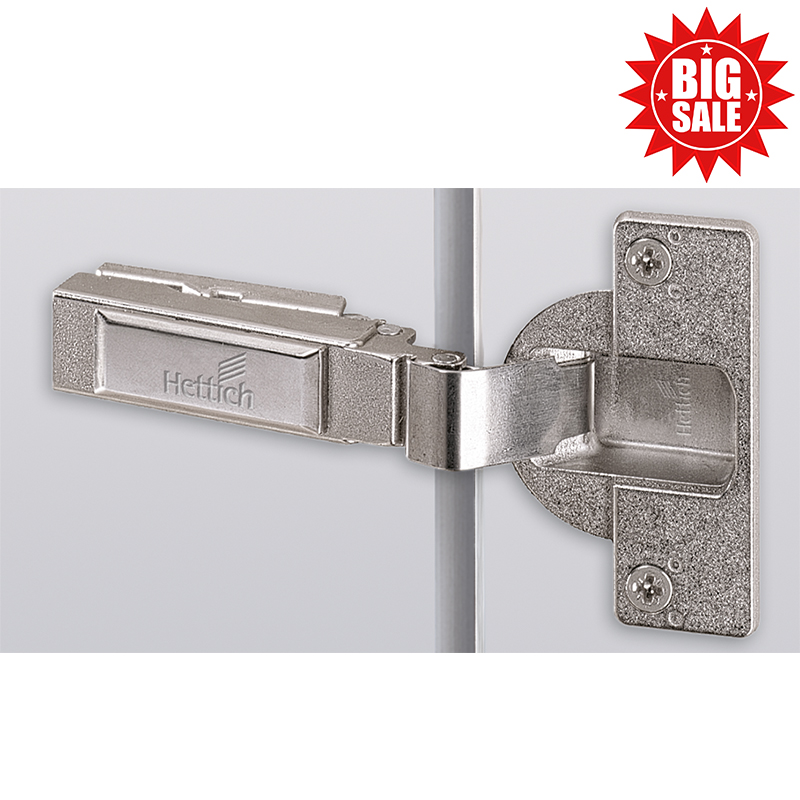 Intermat Spezial thick door hinge, door thickness up to 43 mm (Intermat 9935), overlay, Opening angle 95°, drilling pattern TH 52 x 5,5 mm, for screwing on