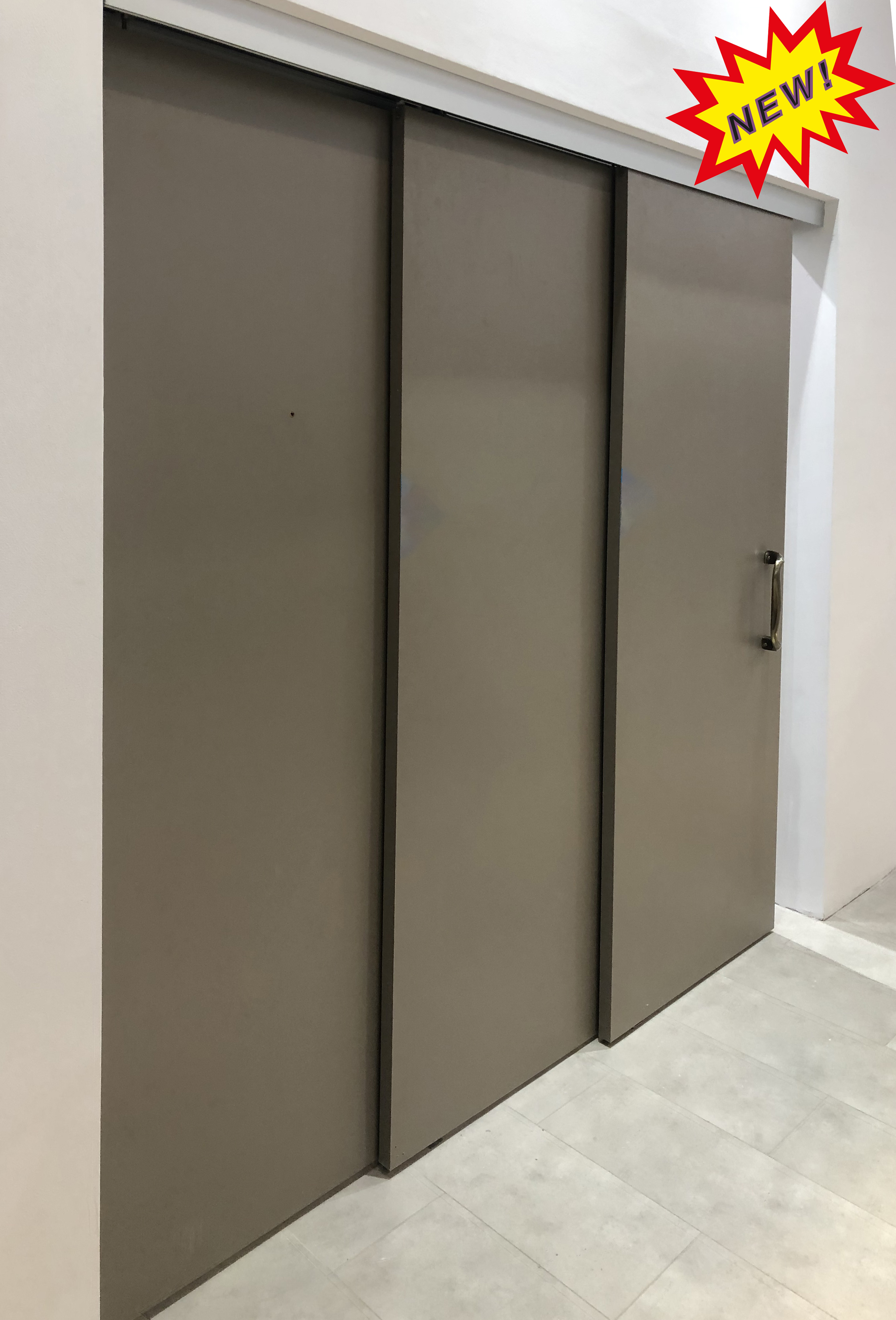 Linkage sliding door system [2+1], 60kgs/door with 2-way damper