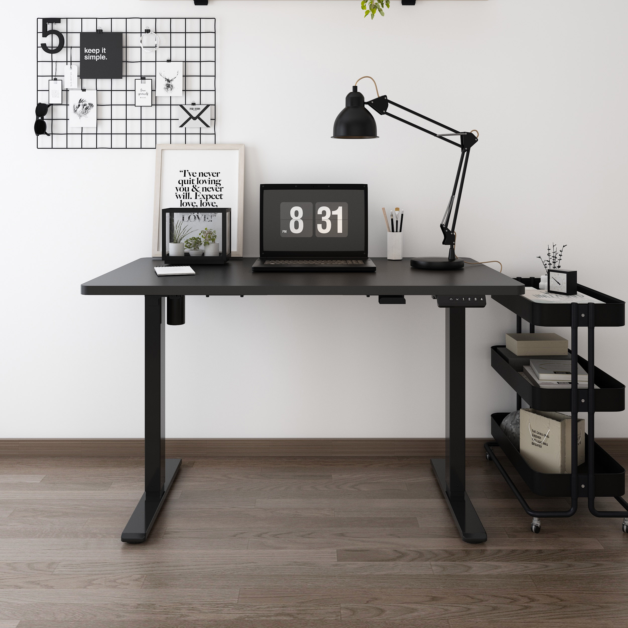 Height adjustable electric standing desk (1 motor)